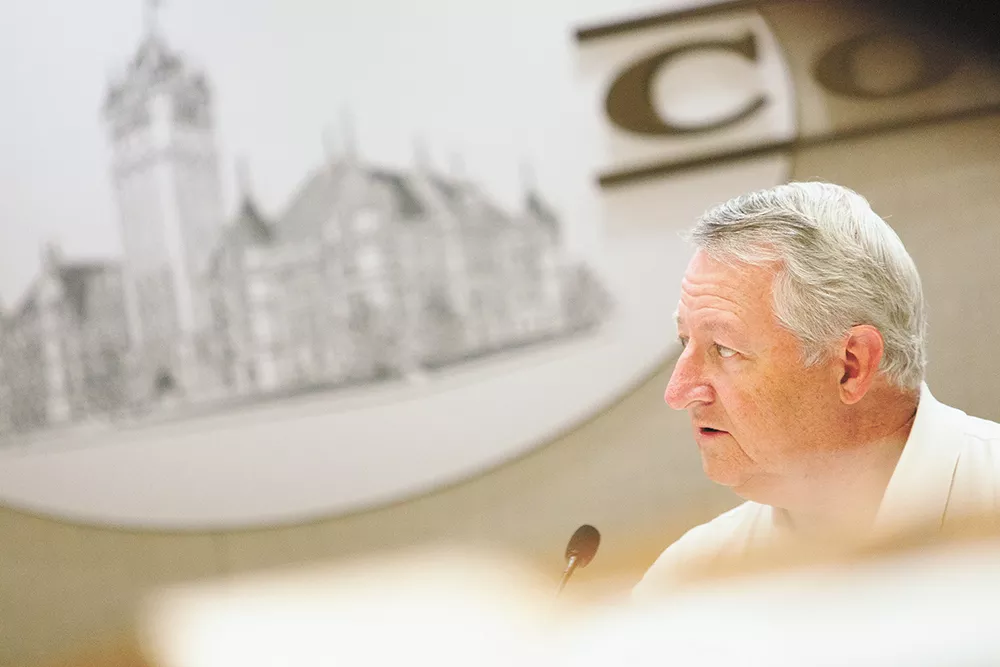 Spokane County Commissioner Al French: "If you want to spend all your money on food and rental assistance, then what happens when you run out of money? People are still unemployed." - YOUNG KWAK PHOTO