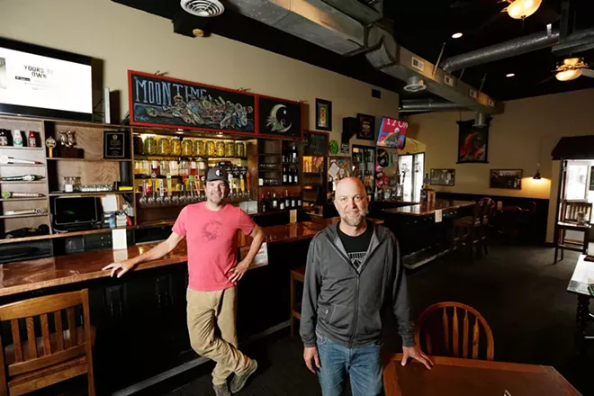 Moon Time owners Brad Fosseen, left, and John Grollmus at their restaurant in Coeur d'Alene. - YOUNG KWAK