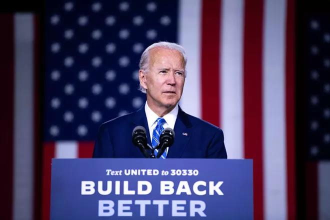 Former Vice President Joe Biden, the presumptive Democratic presidential nominee, speaks in Wilmington, Del., July 14, 2020. Biden is relying on some of his party’s wealthiest donors — and power brokers in Silicon Valley, Hollywood and Wall Street — to cut President Trump’s financial edge, new filings show. - KRISTON JAE BETHEL/THE NEW YORK TIMES