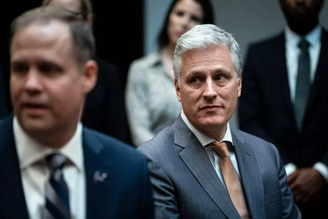 National Security Adviser Robert O'Brien, shown at the White House in Washington, on Oct. 18, 2019, has tested positive for the coronavirus, the White House said on Monday, July 27, 2020, making him the most senior White House official known to have contracted the virus. - ERIN SCHAFF/THE NEW YORK TIMES