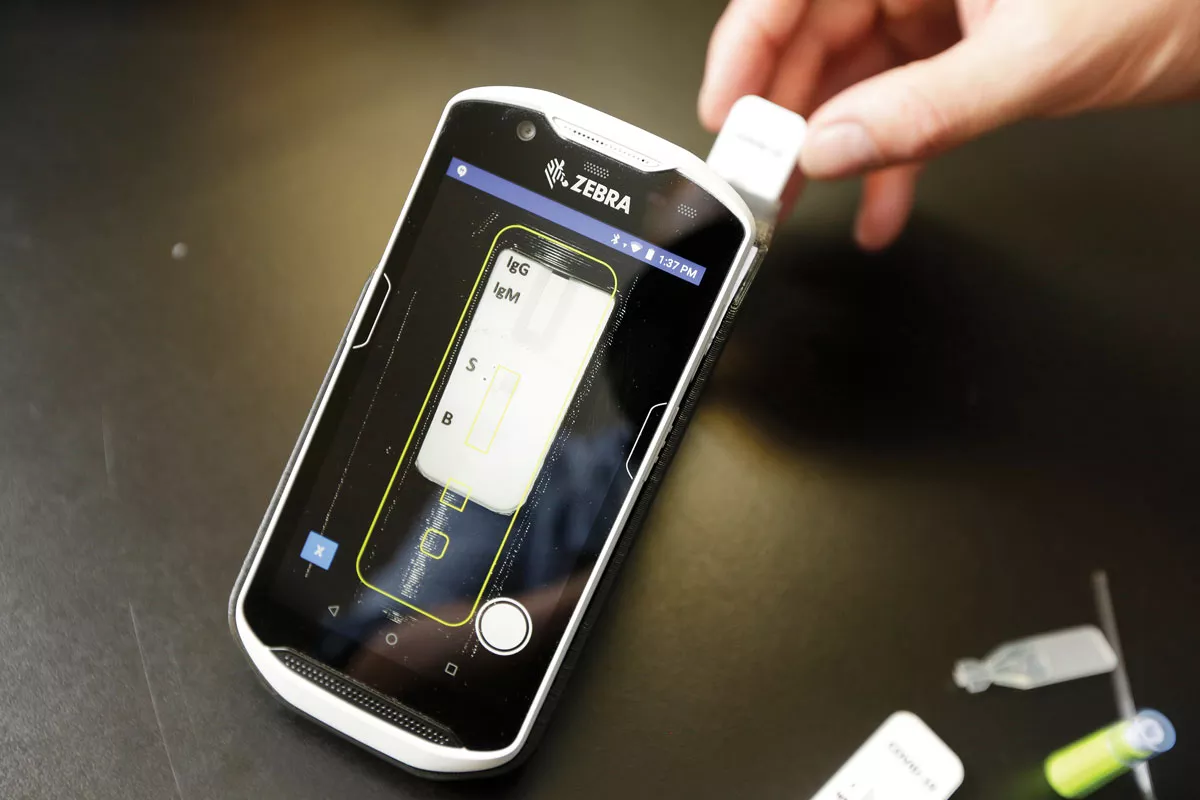 The GenPrime Reader can detect even the faintest lines on coronavirus test strips, lines that human readers may miss. |young kwak photo