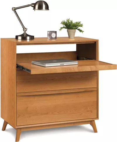 DESK PICK: Tuck work away in time for happy hour with this sustainably sourced, solid walnut laptop desk — Copeland Laptop Desk, Tin Roof Furniture