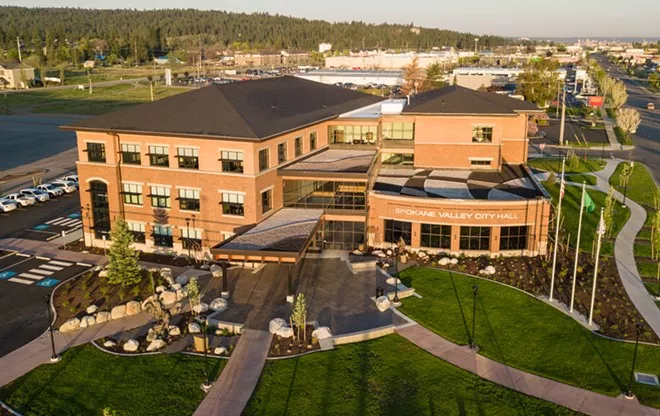 Spokane Valley's camping ordinance banned camping at City Hall, pictured here - CITY OF SPOKANE VALLEY