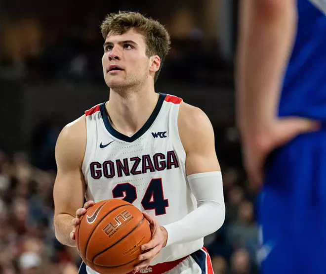 Corey Kispert might be the most lethal scorer on Gonzaga this year, and they'll need him to step up for the rough early schedule. - ERICK DOXEY