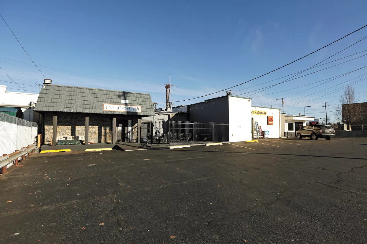 The parking lot of Ichabod's East, a bar in Spokane Valley, where Daniel Jarman was knocked down and beaten. - YOUNG KWAK PHOTO