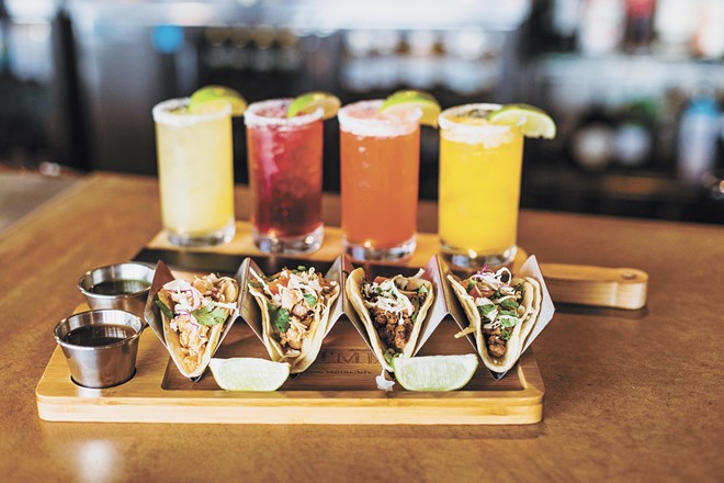 Food and beverage flights are trending on local menus, from margaritas to pizza and tacos to coffee