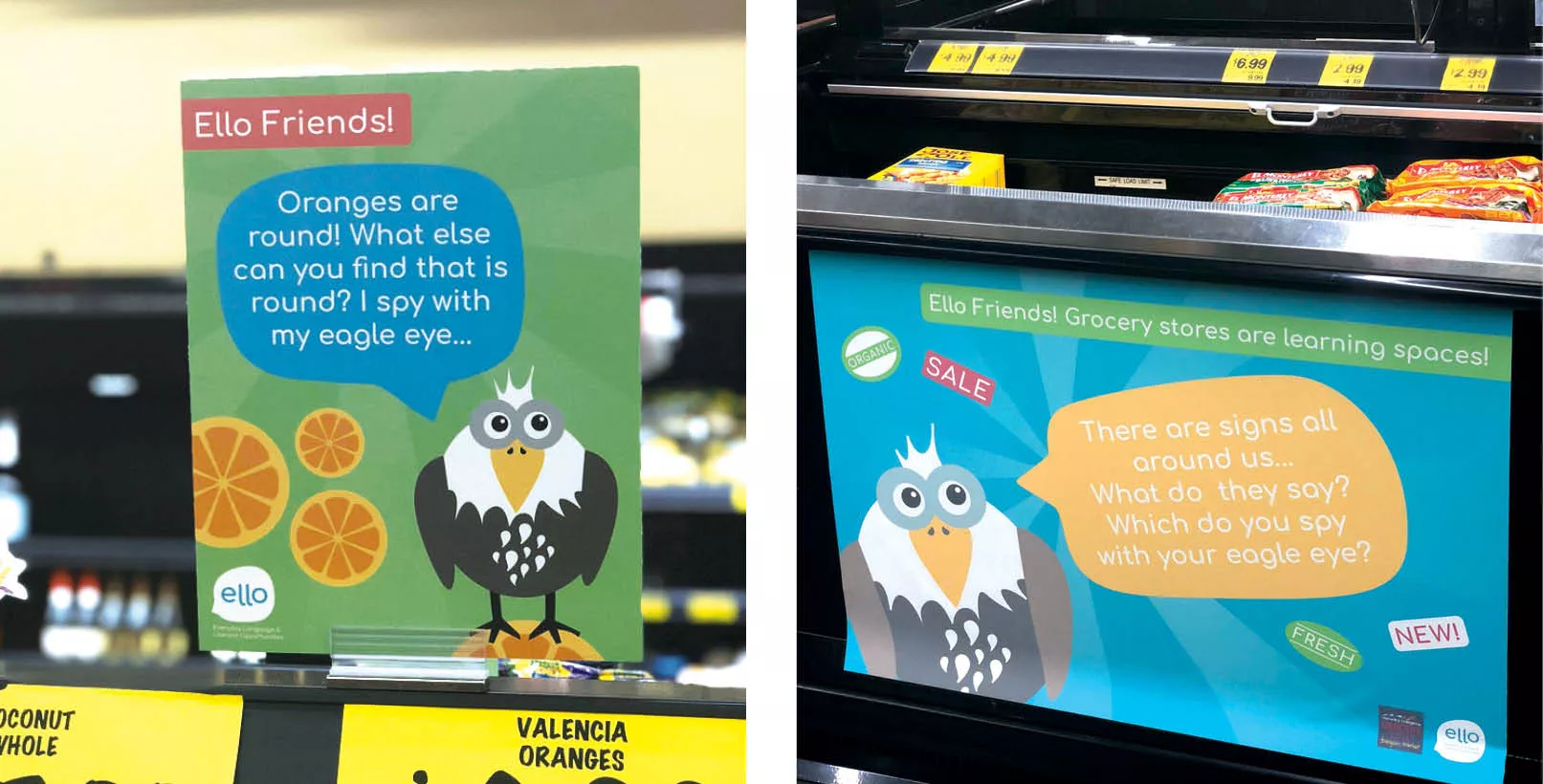 Students from EWU's Visual Communication Design program provided the graphics for the ELLO pilot program in the Airway Heights Grocery Outlet store. - ELLO PHOTOS