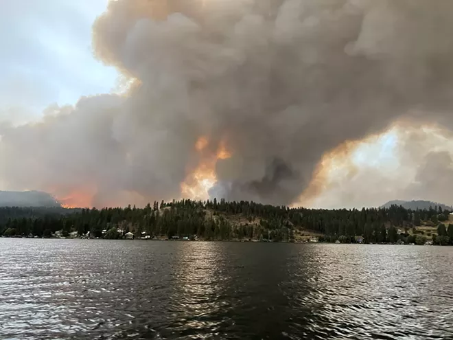 The Ford-Corkscrew fire started on Sunday near Ford, about 25 miles northwest of Spokane; the blaze more than doubled in size on Monday when this photo was captured. - HOUSTON TILLEY PHOTO