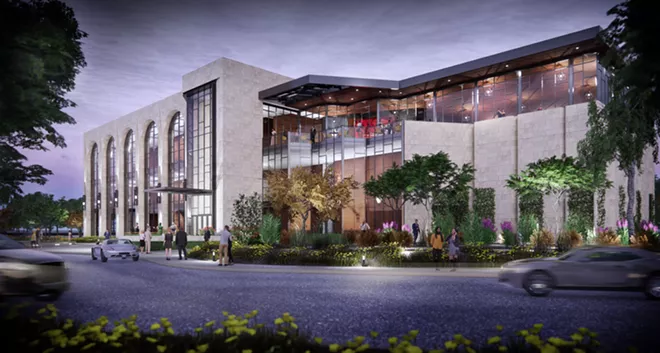 A rendering shows what the new Spokane Valley Performing Arts Center may look like once the $36 million project is built. - ILLUSTRATION COURTESY SPOKANE VALLEY PERFORMING ARTS CENTER