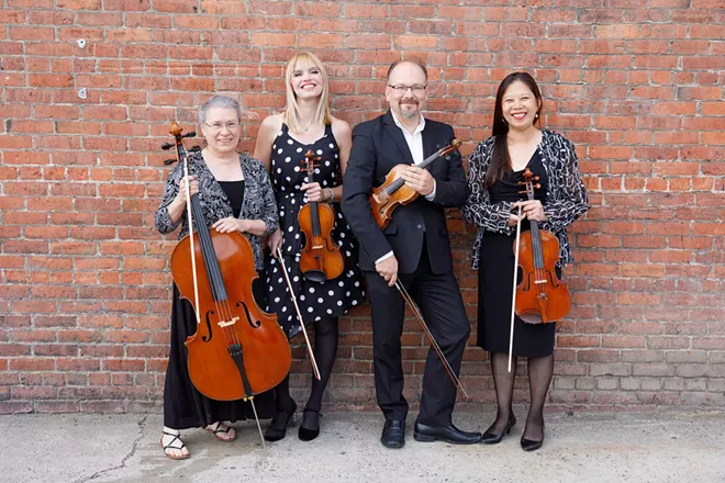 Amanda Howard-Phillips (second from left) and her Spokane String Quartet compatriots. - COURTESY SPOKANE STRING QUARTET