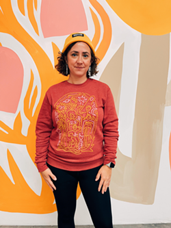 Karli Ingersoll in her Terrain X sweatshirt design