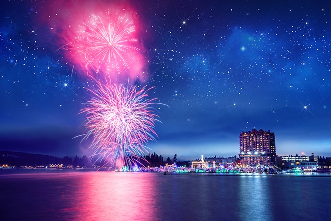 Ring in the New Year with fireworks over Lake Coeur d'Alene. - PHOTO COURTESY COEUR D'ALENE RESORT