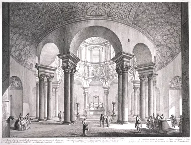 Veduta Interna del Sepolcro di S. Costanza (from From Le Vedute di Roma series) by Giovanni Battista Piranesi, ca. 1750, etching on paper.