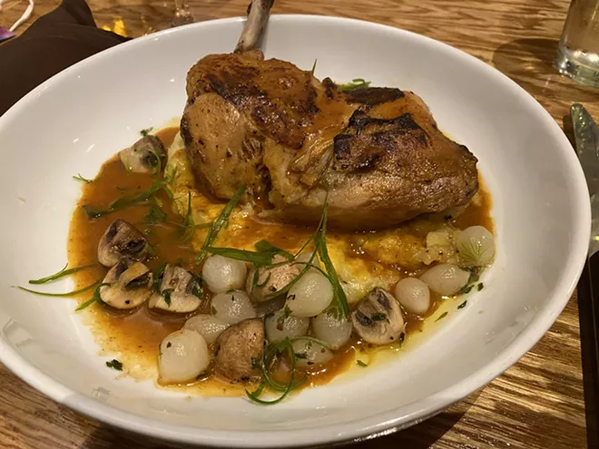Wiley's chicken coq au vin was juicy inside, and crispy on the outside - SAMANTHA WOHLFEIL