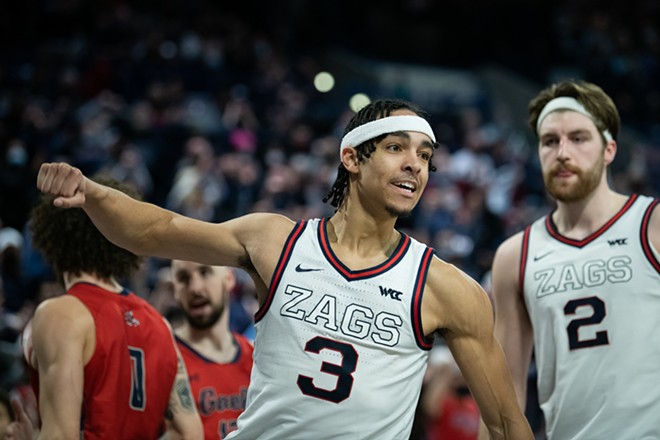Andrew Nembhard was named WCC tournament MVP after the Zags vanquished Saint Mary's Tuesday night in Las Vegas. - ERICK DOXEY