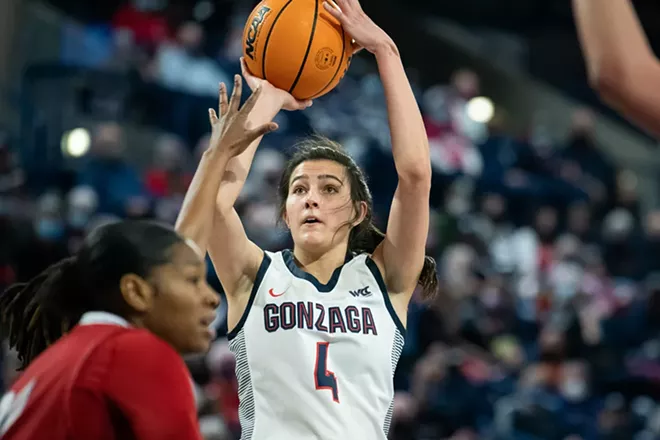 Senior Abby O'Connor and the Zags women beat BYU for the WCC title Tuesday afternoon in Las Vegas. - ERICK DOXEY