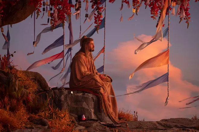The Norse god amusingly tries to find his place in the universe in Thor: Love & Thunder.