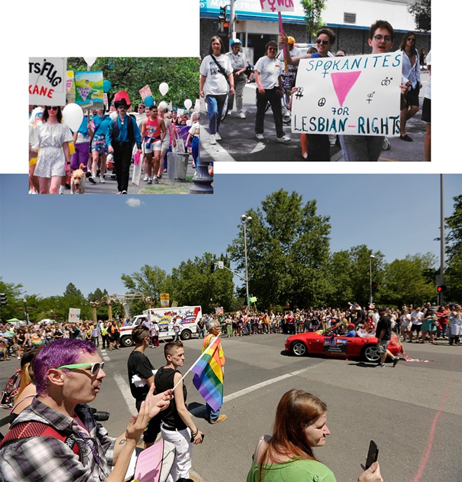 The party has certainly grown: 1992 Pride (top) and 2015 Pride (above).