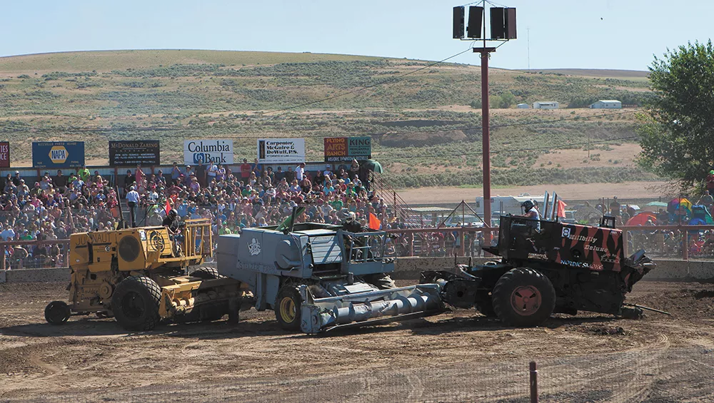 Crashing combines give the Lind derby something special to draw crowds to the annual event. - MEGHAN KIRK