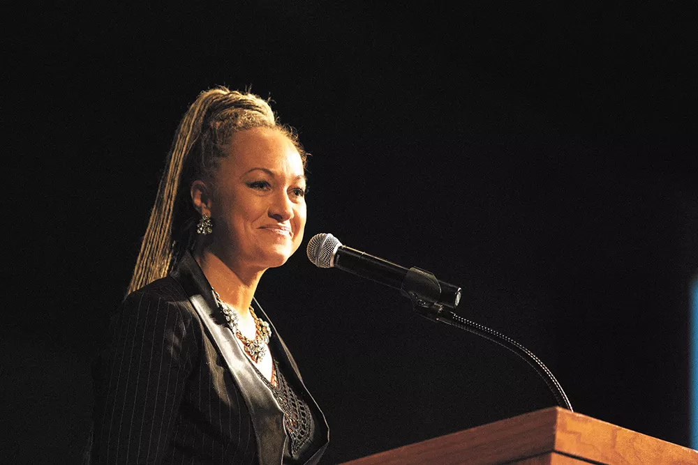 Rachel Dolezal at a local MLK rally in January of this year. - YOUNG KWAK