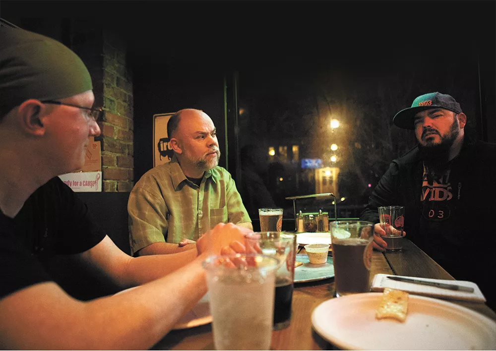 Local radio DJs (from left) Matt Loi, Martin Faulks and Scott Steele wonder if disco will ever come back. Not that they miss it. - KRISTEN BLACK