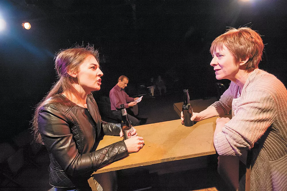FROM LEFT: Aubrey Shimek Davis, Tom Heppler and Diana Trotter in the Civic's production of Fiction. - JEFF FERGUSON