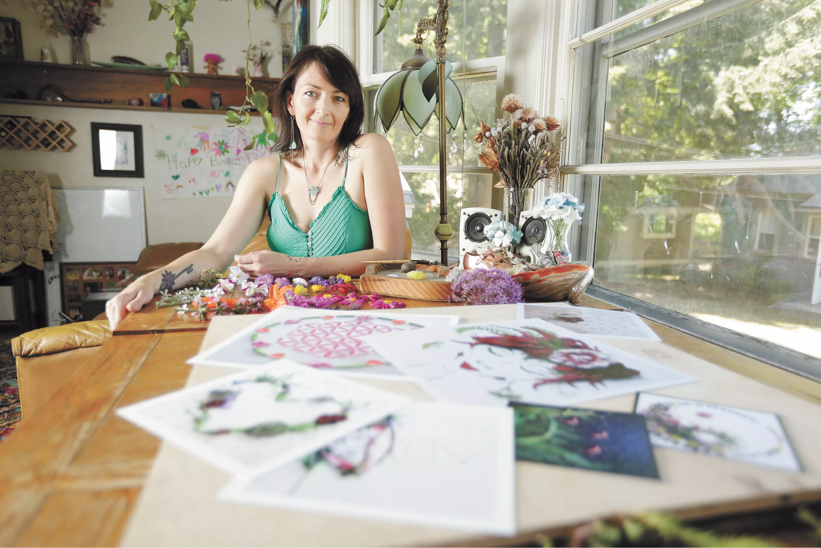 The artist began sharing her collages online a few years ago. Insets below courtesy of the artist - YOUNG KWAK