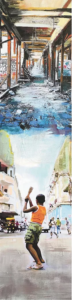 he Bridge art show runs through June 30 at the Cathedral of St. John the Evangelist. Above: “Outreach” by Malak El Shazly.