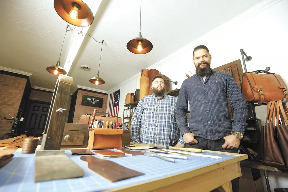 Craft and Lore owner Chad Von Lind (right) and maker Michael Miles at their Coeur d'Alene shop. - YOUNG KWAK