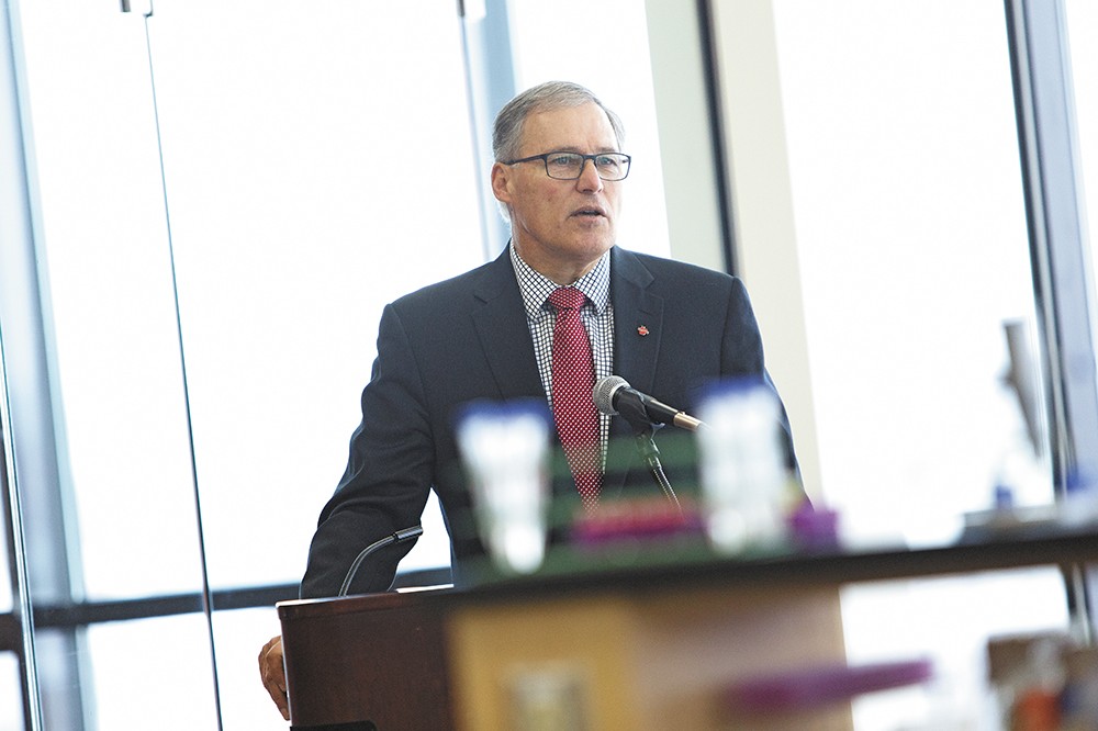 Critics of Gov. Jay Inslee say that the successes of the last four years, like lowering college tuition, have happened in spite of Inslee, not because of him. - YOUNG KWAK