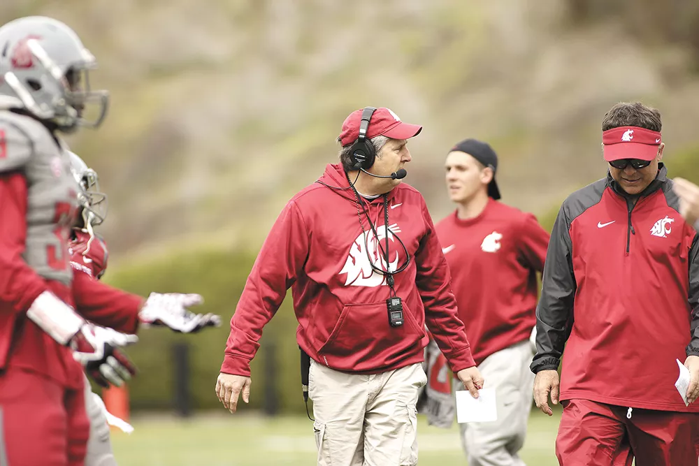 WSU head coach Mike Leach has publicly defended his players arrested on assault charges this year. - YOUNG KWAK