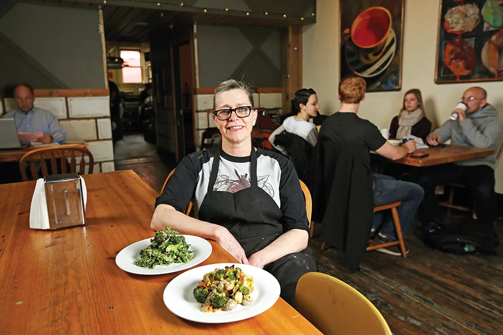 Boots Bakery owner Alison Collins uses nutritional yeast to create vegan versions of creamy salad dressing and a versatile cheese sauce. - YOUNG KWAK