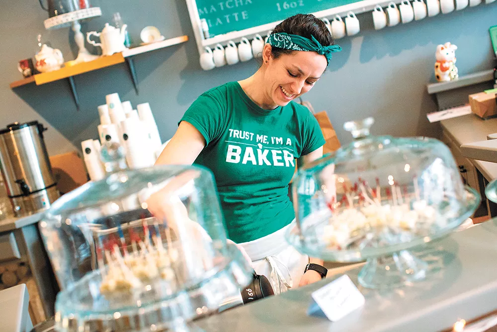 Lydia Cowles' new South Hill bakery offers the typical lineup of baked goods, but her specialty is fresh-baked coffeecake. - JENNIFER DEBARROS