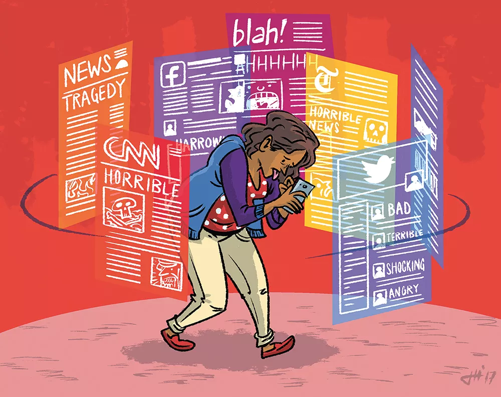 Americans, on average, spend more than 10 hours a day in front of a screen. - JONATHAN HILL ILLUSTRATION