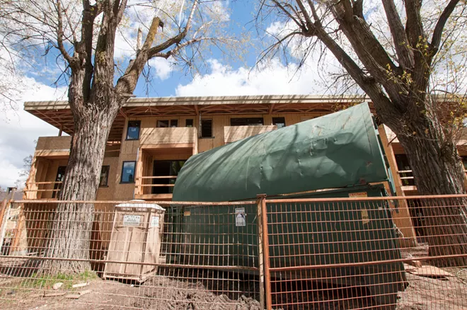 These townhouses under construction on Chestnut and Second Avenue have become an example, cited by the Browne's Addition Neighborhood Council, as to why the neighborhood needs a demolition ban. - DANIEL WALTERS PHOTO