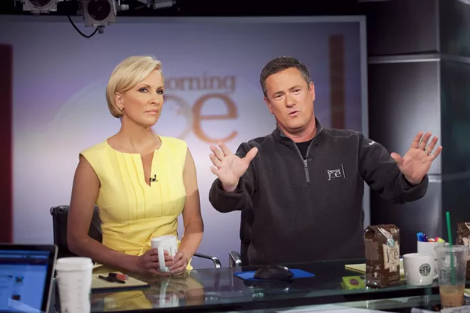 Joe Scarborough, right, and Mika Brzezinski host MSNBC's "Morning Joe" at NBC Studios in New York on April 14, 2010. President Donald Trump on June 29, 2017, assailed Brzezinski in unusually personal and vulgar terms, the latest of a string of escalating attacks by the president on the national news media. Shortly before 9 a.m., as Brzezinski’s MSNBC show “Morning Joe” was ending, Trump used Twitter to taunt Ms. Brzezinski and her co-host, Joe Scarborough, referring to them as “low I.Q. Crazy Mika, along with Psycho Joe.” - MICHAEL NAGLE/THE NEW YORK TIMES