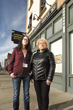 Advocates Carol Ulland (left) and Shannon Kapek help people in crisis. "They need to be believed," says Kapek. - YOUNG KWAK