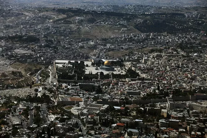 An aerial view of the Old City of Jerusalem, with the Al-Aqsa Mosque at the center, on Jan. 24, 2010. President Donald Trump told Israeli and Arab leaders on Tuesday, Dec. 5, 2017, that he plans to recognize Jerusalem as the capital of Israel, a symbolically fraught move that would upend decades of American policy and upset efforts to broker peace between Israel and the Palestinians. - RINA CASTELNUOVO/THE NEW YORK TIMES