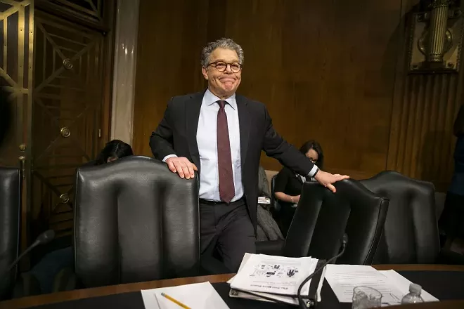 Sen. Al Franken (D-Minn.) arrives for a hearing on Capitol Hill in Washington, Nov. 29, 2017. A half-dozen Democratic senators, all women, called for Franken's resignation on Dec. 6 after a sixth woman came forward to charge that he had made an improper advance on her. - AL DRAGO/THE NEW YORK TIMES