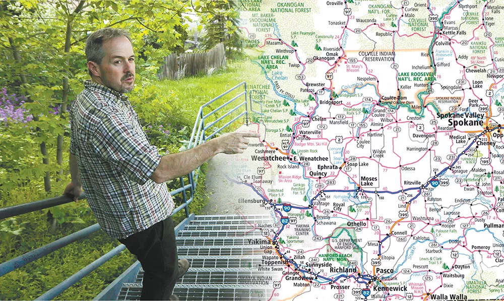 Tod Marshall's path as Washington state's poet laureate took him to every corner of the state. - DEREK HARRISON PHOTO ILLUSTRATION