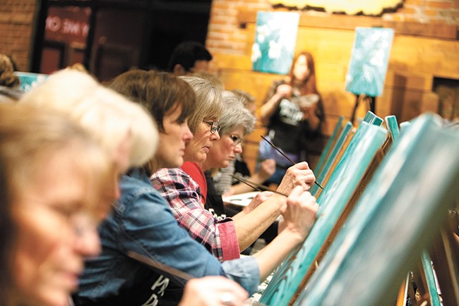 Students channel their inner artist at Pinot's Palette. - YOUNG KWAK