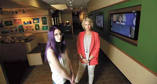 Rogers High School junior Jackee Smith (left) and Spokane Public Schools' student services coordinator Chris Moore want to raise awareness about youth suicide. - YOUNG KWAK