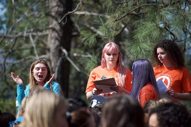 Marissa Kenney (left) Shaundra Russell and Dharma Hoy (right) helped organize a local walkout - WILSON CRISCIONE