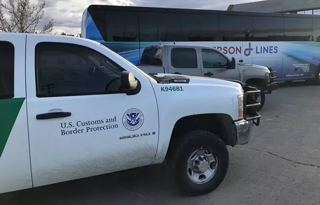 A U.S. Customs and Border Protection truck parks outside the Intermodal Center on March 18, 2018. - PHOTO COURTESY OF DAVID BROOKBANK