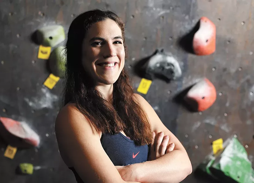 "Indoor climbing competition has gotten really crazy," says Tolson. - YOUNG KWAK