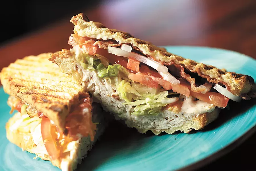 The T.B.R. panini at the Garland Sandwich Shoppe is a filling lunch for under $8. - YOUNG KWAK