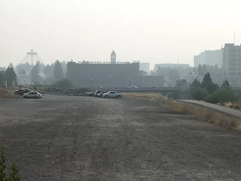 The view from Inlander HQ is quite smoky today. - SAMANTHA WOHLFEIL