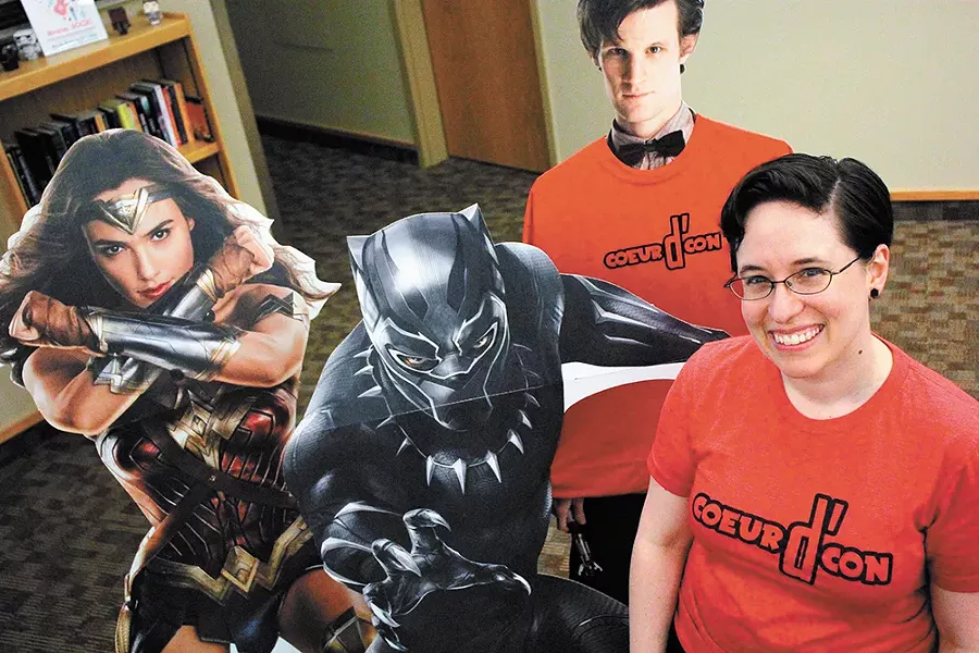 Angela Flock, right, says Coeur d'Con is one way the Coeur d'Alene Public Library reaches new audiences. - QUINN WELSCH PHOTO