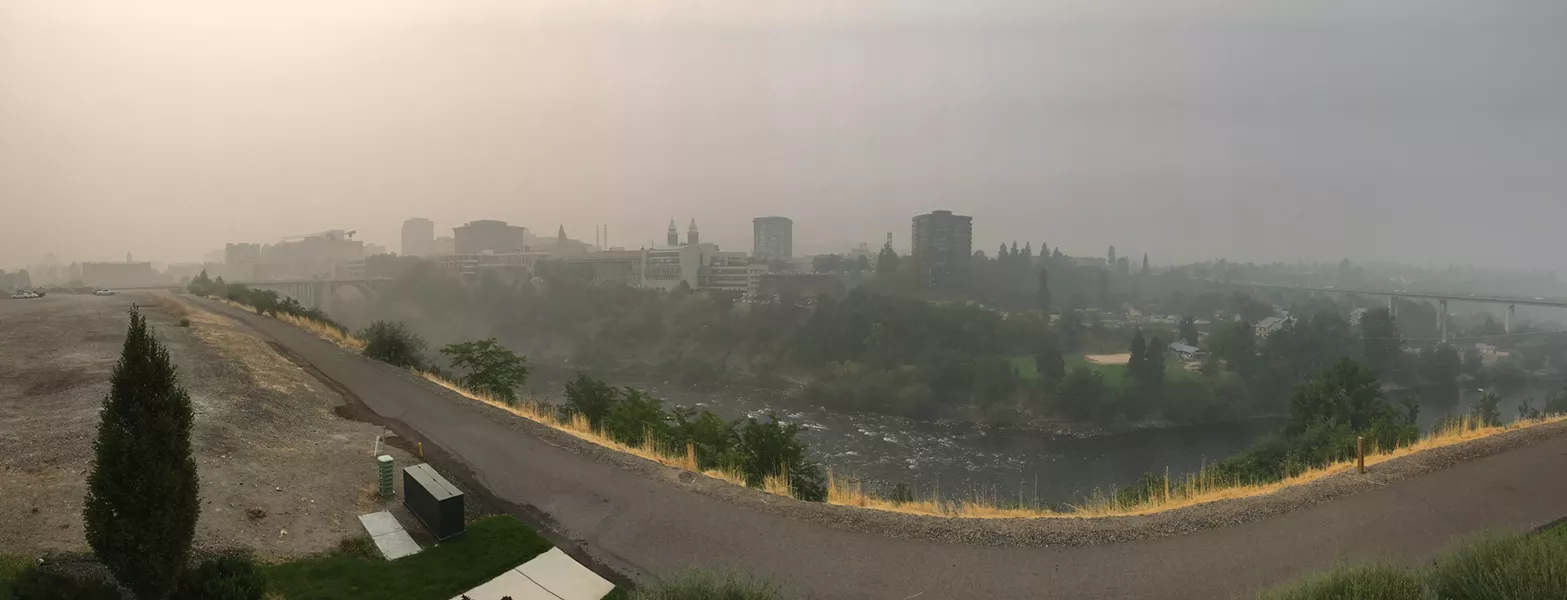 Spokane, as seen from the Inlander offices on Monday morning, Aug. 20, 2018. - SAMANTHA WOHLFEIL PHOTO