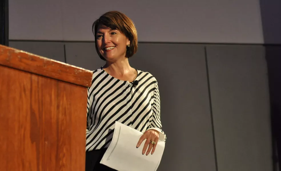 Rep/ Cathy McMorris Rodgers at Thursday night's town hall. - DANIEL WALTERS PHOTO